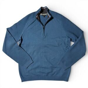 Ted Baker Quarter 1/4 Zip Pullover Sweater Mens Size 5 (L) Teal